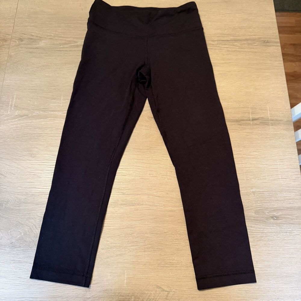 Lululemon Women's Black Ankle Leggings Logo Accent Solid Size 2 Regular